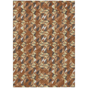 10 Ft X 14 Ft Geometric Polyester Area Rug Washable Stain Resistant Patio Porch