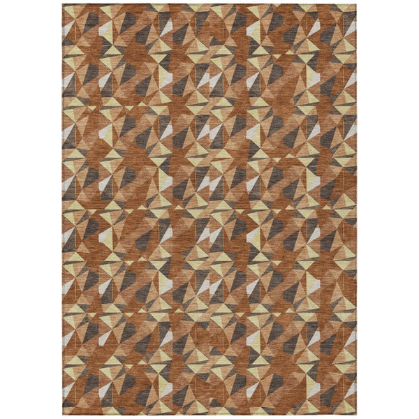 10 Ft X 14 Ft Geometric Polyester Area Rug Washable Stain Resistant Patio Porch