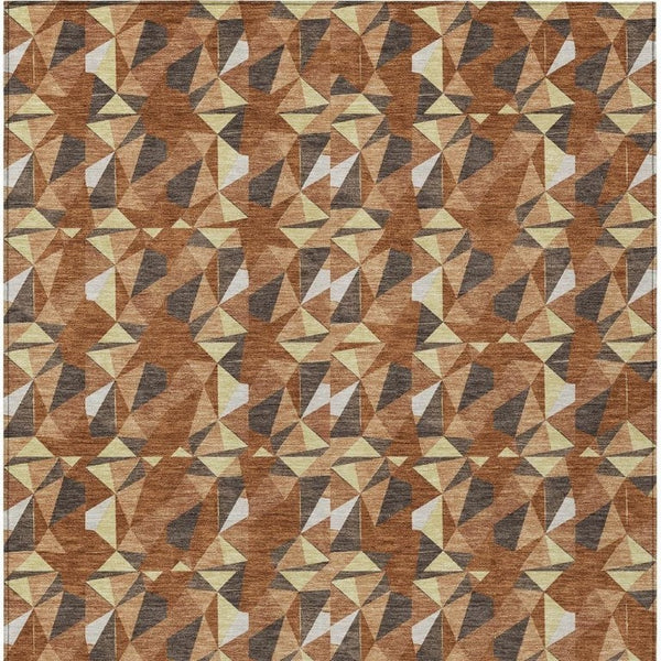 10 Ft X 14 Ft Geometric Polyester Area Rug Washable Stain Resistant Patio Porch