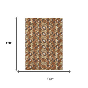 10 Ft X 14 Ft Geometric Polyester Area Rug Washable Stain Resistant Patio Porch