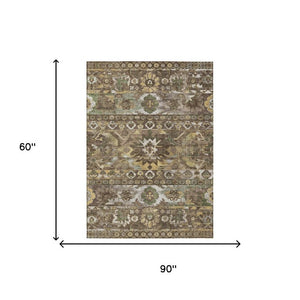 5x8 Cactus Polyester Area Rug Washable Stain Resistant for Patio or Living Room
