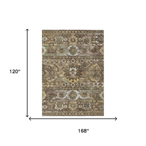 10 X 14 Cactus Polyester Area Rug Washable Stain Resistant Indoor Outdoor Patio