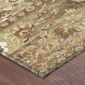 5x8 Gold Saffron Cactus Polyester Area Rug Washable Stain Resistant Patio Porch