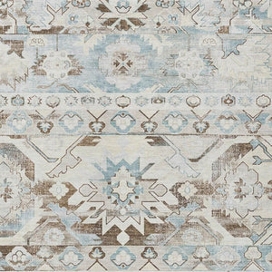 HomeRoots 5x8 Ivory Linen Cactus Polyester Area Rug Washable Stain Resistant Indoor Outdoor 734519