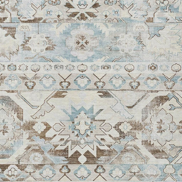 HomeRoots 5x8 Ivory Linen Cactus Polyester Area Rug Washable Stain Resistant Indoor Outdoor 734519