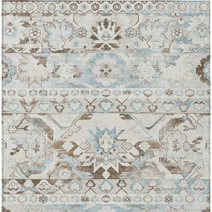 5x8 Ivory Linen Cactus Polyester Area Rug Washable Stain Resistant Indoor Outdoor