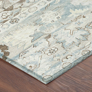 5x8 Ivory Linen Cactus Polyester Area Rug Washable Stain Resistant Indoor Outdoor