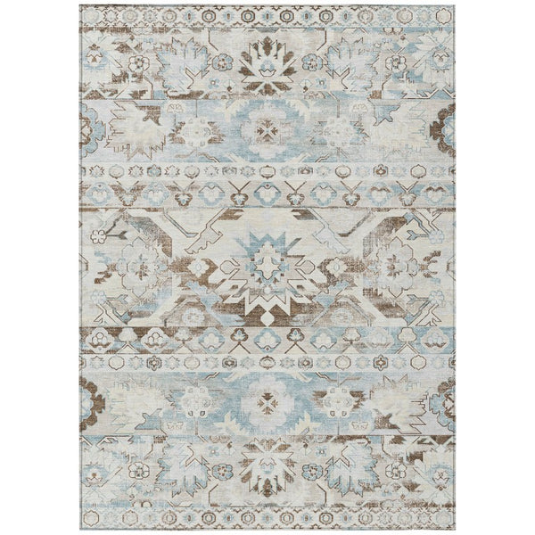 8x10 Ivory Linen Cactus Polyester Area Rug Washable Stain Resistant Indoor Outdoor