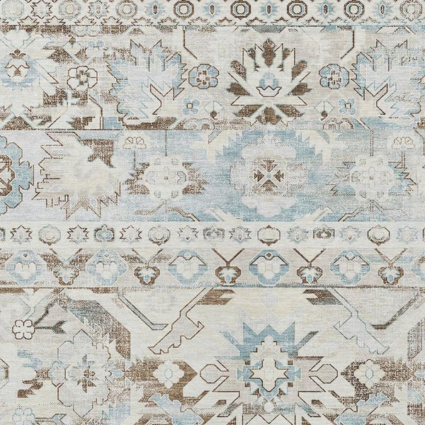 HomeRoots 9 X 12 Ivory Linen Cactus Polyester Area Rug Stain Resistant for Patio or Living Room 734522