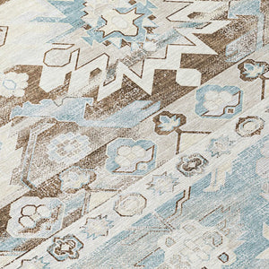 9 X 12 Ivory Linen Cactus Polyester Area Rug Stain Resistant for Patio or Living Room