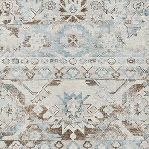 HomeRoots 10 X 14 Ivory Linen Cactus Polyester Washable Rug for Patio Porch or Living Room 734523