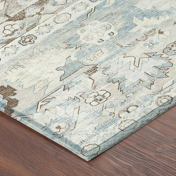 10 X 14 Ivory Linen Cactus Polyester Washable Rug for Patio Porch or Living Room