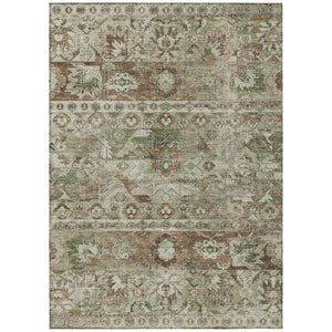 5x8 Sage Green Cactus Polyester Area Rug Washable Stain Resistant Indoor Outdoor
