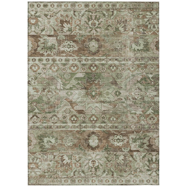 5x8 Sage Green Cactus Polyester Area Rug Washable Stain Resistant Indoor Outdoor