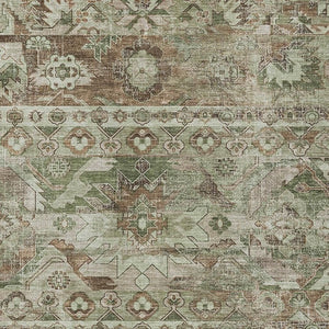 HomeRoots 5x8 Sage Green Cactus Polyester Area Rug Washable Stain Resistant Indoor Outdoor 734525