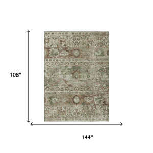 9x12 Cactus Print Washable Polyester Area Rug for Patio Porch or Living Room