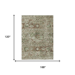 10 X 14 Cactus Print Polyester Area Rug Washable Stain Resistant Indoor Outdoor Patio
