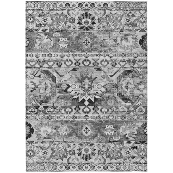 5 X 8 Silver Gray Cactus Polyester Area Rug Stain Resistant for Patio or Porch