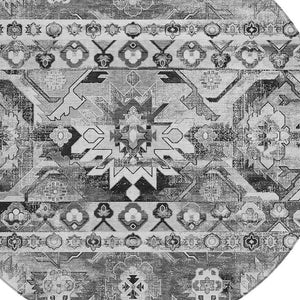 HomeRoots 8 Foot Round Cactus Print Polyester Rug Washable Stain Resistant Indoor Outdoor Use 734532