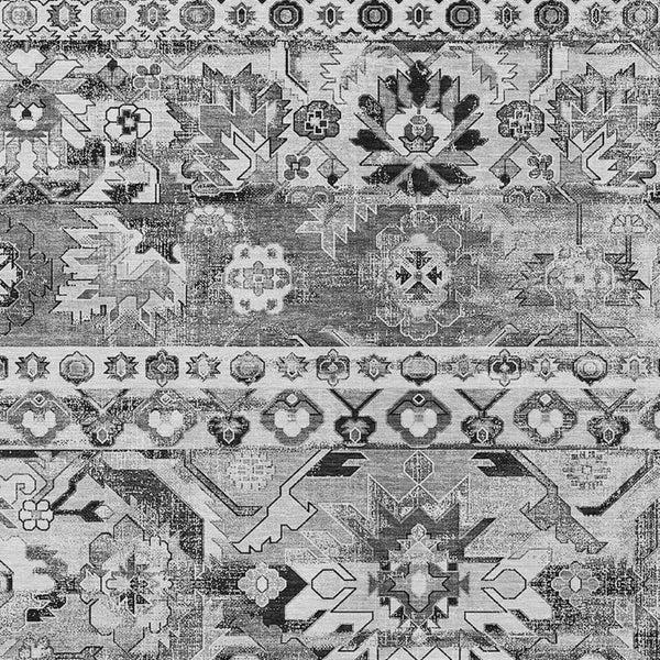 HomeRoots 8x10 Silver Gray Cactus Polyester Area Rug Stain Resistant for Patio or Living Room 734533
