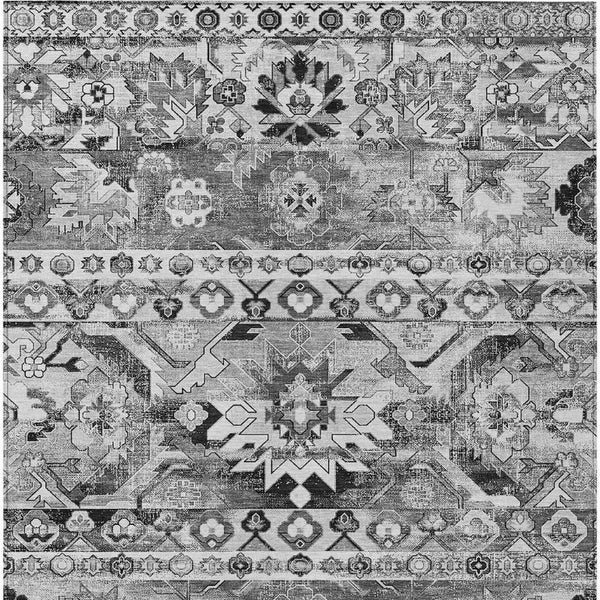 8x10 Silver Gray Cactus Polyester Area Rug Stain Resistant for Patio or Living Room