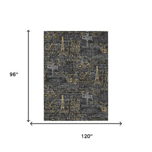 8x10 Southwestern Polyester Area Rug Stain Resistant for Patio Porch or Living Room
