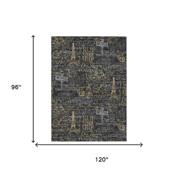 8x10 Southwestern Polyester Area Rug Stain Resistant for Patio Porch or Living Room