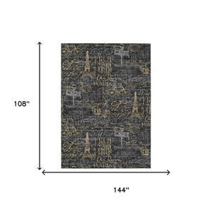 9x12 Southwestern Geometric Polyester Area Rug Washable Stain Resistant Indoor Outdoor