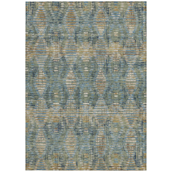 5x8 Floral Medallion Polyester Area Rug Washable for Indoor Outdoor Living Spaces