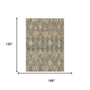 10 Ft X 14 Ft Medallion Floral Polyester Area Rug Washable for Indoor Outdoor Use