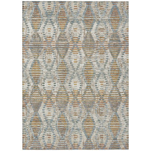 5x8 Ivory Beige Medallion Polyester Area Rug Washable Stain Resistant Indoor Outdoor