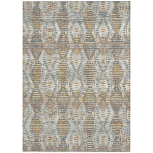 5x8 Ivory Beige Medallion Polyester Area Rug Washable Stain Resistant Indoor Outdoor
