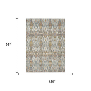 8x10 Floral Medallion Polyester Area Rug Washable Stain Resistant for Patio