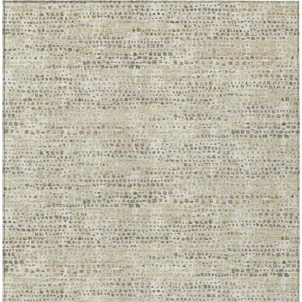 5 X 8 Abstract Ivory Beige Polyester Area Rug Washable for Indoor Outdoor Use