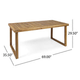 Christopher Knight Home® - Noble House - Nestor Outdoor 69" Acacia Wood Dining Table