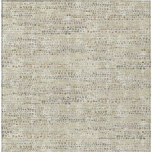 10 Ft X 14 Ft Abstract Ivory Beige Washable Polyester Rug for Indoor Outdoor Use