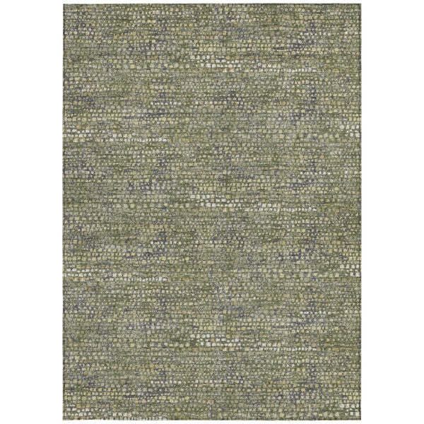 5x8 Abstract Olive Indoor Outdoor Rug Washable Polyester Stain Resistant Patio
