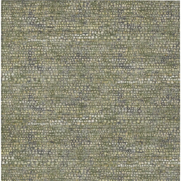 8x10 Olive Abstract Polyester Area Rug Washable Stain Resistant Indoor Outdoor Patio