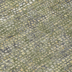 8x10 Olive Abstract Polyester Area Rug Washable Stain Resistant Indoor Outdoor Patio