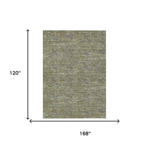 10 X 14 Abstract Olive Polyester Area Rug Washable Stain Resistant Indoor Outdoor