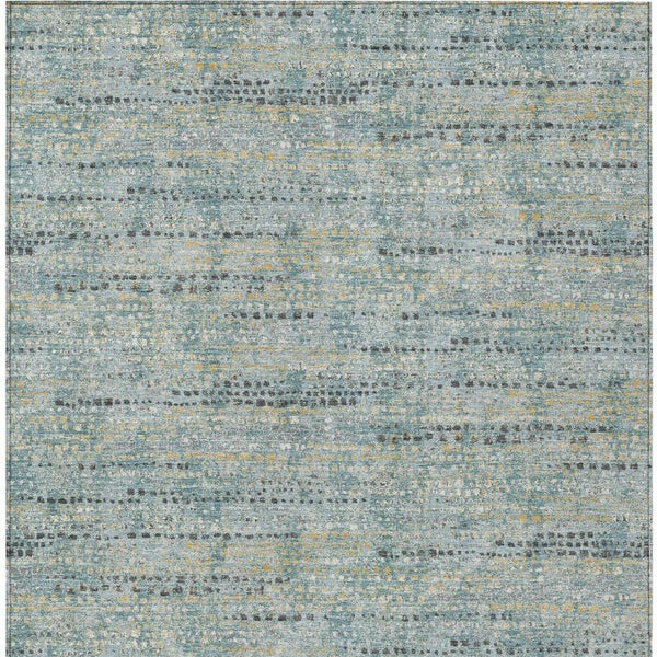 8 X 10 Teal Pewter Abstract Polyester Area Rug Stain Resistant Indoor Outdoor