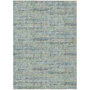 10 X 14 Abstract Teal Pewter Polyester Area Rug Washable Stain Resistant Indoor Outdoor