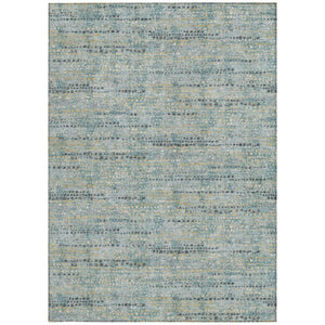 10 X 14 Abstract Teal Pewter Polyester Area Rug Washable Stain Resistant Indoor Outdoor