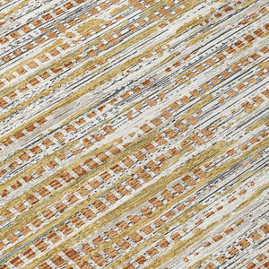 9x12 Abstract Copper Orange Polyester Area Rug Washable Stain Resistant Indoor Outdoor