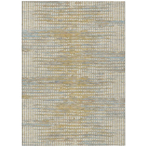 10 X 14 Ivory Beige Abstract Polyester Area Rug Washable Stain Resistant Indoor Outdoor