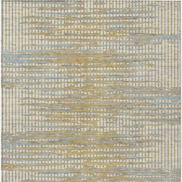 10 X 14 Ivory Beige Abstract Polyester Area Rug Washable Stain Resistant Indoor Outdoor