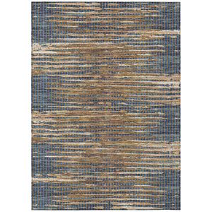10 X 14 Abstract Navy Polyester Area Rug Washable for Indoor Outdoor Use