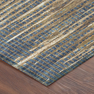 10 X 14 Abstract Navy Polyester Area Rug Washable for Indoor Outdoor Use