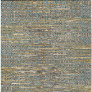 5 X 8 Teal Taupe Abstract Polyester Area Rug Washable for Patio or Living Room