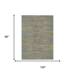 8 X 10 Teal Taupe Abstract Polyester Area Rug Washable Stain Resistant Indoor